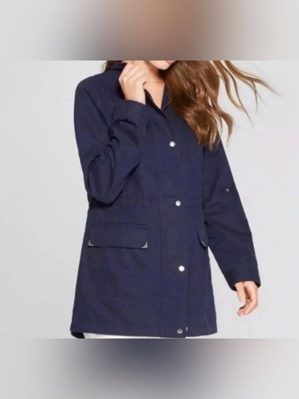 A New Day Twill Anorak Utility Jacket Blue Women’s Sz M